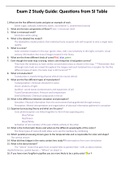 NUR 101 Exam 2 Study Guide: Questions and Answers from SI Table