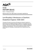 GCSE History 8145 Burghleys Almshouse HE Resources pack