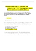  HESI Mental Health RN Questions and Answers from V1-V3 Test Banks and Actual Exams (Latest Update 2021) Rated A+