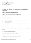 Care of the Patient with a Respiratory Disorder Nursing Test Bank