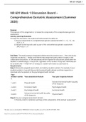 NR 601 Week 1 Discussion Board – Comprehensive Geriatric Assessment (Spring 2020)