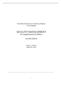 Test Bank & Instructor’s Solutions Manual to accompany QUALITY MANAGEMENT for Organizational Excellence Seventh Editio