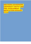 WESTERN GOVERNORS UNIVERSITY MATH C466 PRE-ASSESSMENT&colon; MEDICATION DOSAGE PTCO