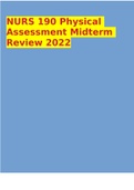 NURS 190 Physical Assessment Midterm Review 2022