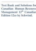 Test Bank and Solutions for Canadian Human Resource Management 12th Canadian Edition 12ce by Schwind.
