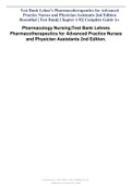 Test Bank Lehne&rsquo;s Pharmacotherapeutics for Advanced Practice Nurses and Physician Assistants 2nd Edition Rosenthal &vert; Test Bank&vert; Chapter 1-92&vert; Complete Guide A&plus;
