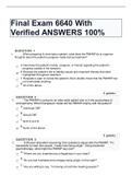 Final Exam 6640 With Verified ANSWERS 100% CORRECT