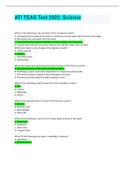 ATI TEAS Test 2022 Science