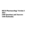 HESI Pharmacology Version 1 2021