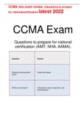 CCMA nha exam review >Questions to prepare for national certification latest 2022