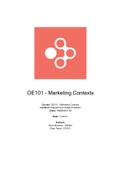 OE101 Marketing Contexts (CIJFER 8,0)