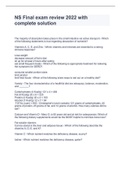 NS Final exam review 2022 with complete solution