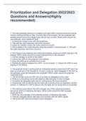 Prioritization and Delegation 2022&sol;2023 Questions and Answers&lpar;Highly recommended&rpar;