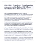 ENPC 2022 Exam Prep / Exam Questions and Answers; 5th Edition ENPC Exam Questions, Open Book Graded A+