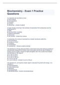 Biochemistry - Exam 1 Practice Questions and Answers 2022