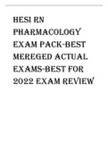HESI RN PHARMACOLOGY EXAM PACK-BEST MEREGED ACTUAL EXAMS-BEST FOR 2022 EXAM REVIEW