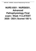 NURS 6501 &sol; NURS6501&comma;  Advanced Pathophysiology Final  exam