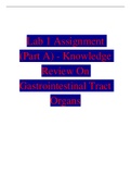 Lab 1 Assignment (Part A) - Knowledge Review On Gastrointestinal Tract Organs
