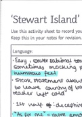 'Stewart Island' by Fleur Adcock Summary Sheet