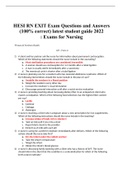 HESI RN EXIT Exam Questions and Answers (100% correct) latest student guide 2022: Exams for Nursing