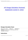 Exam (elaborations) ATI Dosage Calculation ProctorAssesment 2022 