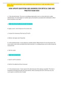 NEW UPDATE QUESTIONS AND ANSWERS FOR CRITICAL CARE HESIPRACTICE EXAM 2022-2023