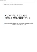 WALDEN&lowbar;UNIVERSITY&lowbar;&lowbar;&lowbar;NURS&lowbar;6635&lowbar;EXAM&lowbar;FINAL&lowbar;&lowbar;WINTER&lowbar;2021&lowbar;Exam&lowbar;Elaborations&lowbar;Questions&lowbar;With&lowbar;Answers&lowbar;