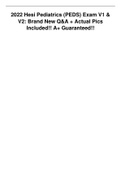 2022 Hesi Pediatrics &lpar;PEDS&rpar; Exam V1 & V2&colon; Brand New Q&A &plus; Actual Pics Included&excl;&excl; A&plus; Guaranteed&excl;&excl;
