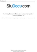 summary_consumer_behavior_a_european_perspective_solomon_lecture_s