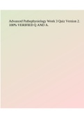Advanced Pathophysiology Week 3 Quiz Version 2. 100% VERIFIED Q AND A.