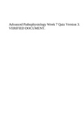 Advanced Pathophysiology Week 7 Quiz Version 3. VERIFIED DOCUMENT.
