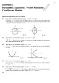 Parametric Equations, Vector Functions, Curvilinear Motion solved questions