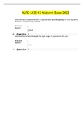 NURS 6635-15 Midterm Exam 2022&lpar;100&percnt; Correct Answers&rpar;&vert; Verified