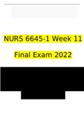 NURS 6645 Week 11 Final Exam Questions and Answers Latest (2023 / 2024) (Verified Answers)