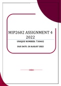 MIP2602 ASSIGNMENT 4 - 2022 (730402)