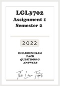 LGL3702 Assignment 1 Solutions (Semester 2 2022) with Exam Pack