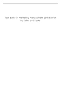 Test Bank for Marketing Management 15th Edition by Keller and Kotler