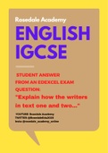  IGCSE English Language B ~ Compare How The Writers Convey Their Ideas And Experiences
