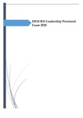 HESI RN Leadership Proctored Exam |Graded A 2020 