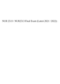 NUR 2513 / NUR2513 Final Exam (Latest 2021 / 2022):