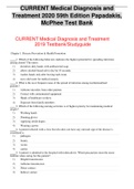 CURRENT Medical Diagnosis and Treatment 2020 59th Edition Papadakis, McPhee Test Bank  CURRENT Medical Diagnosis and Treatment 2019 Testbank/Studyguide  Chapter 1. Disease Prevention & Health Promotion   	1. Which of the following behaviors indicates the 