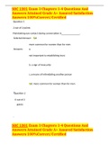 SOC 1301 Exam 1 Chapters 1-4 Questions And Answers Attained Grade A&plus; Assured Satisfaction Answers 100&percnt;Correct&sol;Certified 
