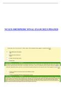 Exam (elaborations) NCLEX ORTHPEDIC FINAL 2022 UPDATED 