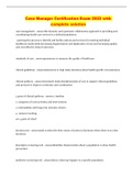 Case Manager Certification Exam 2022 with complete solution