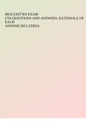 HESI EXIT RN EXAM &lpar;750 QUESTIONS AND ANSWERS&comma; RATIONALE OF EACH ANSWER INCLUDED&rpar; &period;
