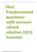 Hesi Fundamental ALL the questions with answers solved solution 2022/23