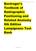 Bontrager's Textbook of Radiographic Positioning and Related Anatomy 9th Edition Lampignano Test Bank CH08