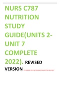 C787 NUTRITION  UNITS 2-7 COMPLETE PACKAGE 2022 WITH ALL THE CORRECT ANSWERS PERFECT STUDY GUIDE