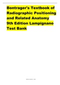 Bontrager's Textbook of Radiographic Positioning and Related Anatomy 9th Edition Lampignano Test Bank ch14