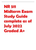 NR511 Midterm Exam Study Guide complete as of July 2022 Graded A+